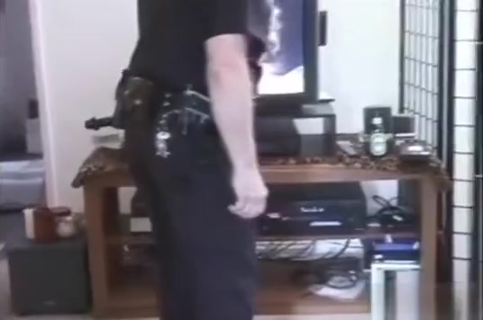 Police officer spanks two naughty boys
