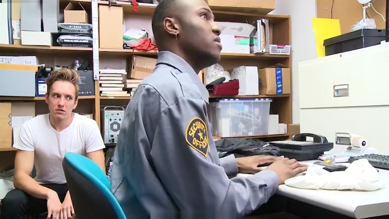 YoungPerps - Cute Boy Caught Stealing Cell Phones Gets Fucked By Two Guards