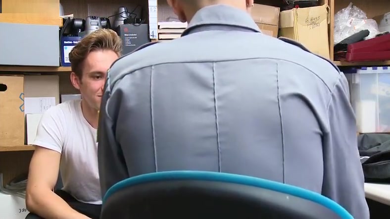 YoungPerps - Cute Boy Caught Stealing Cell Phones Gets Fucked By Two Guards