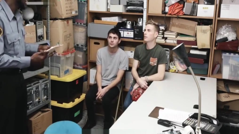 Two Straight White Boys Caught Shoplifting Fucked By Gay Black Officer