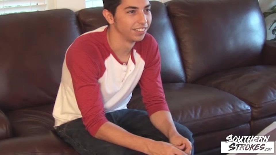 SOUTHERNSTROKES Cute Twink Bruce Jerking Off His Big Dick