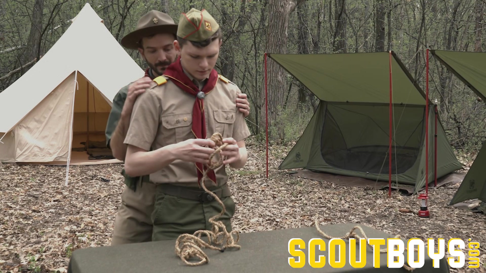 ScoutBoys Hairy scoutmaster seduces and breeds horny twink