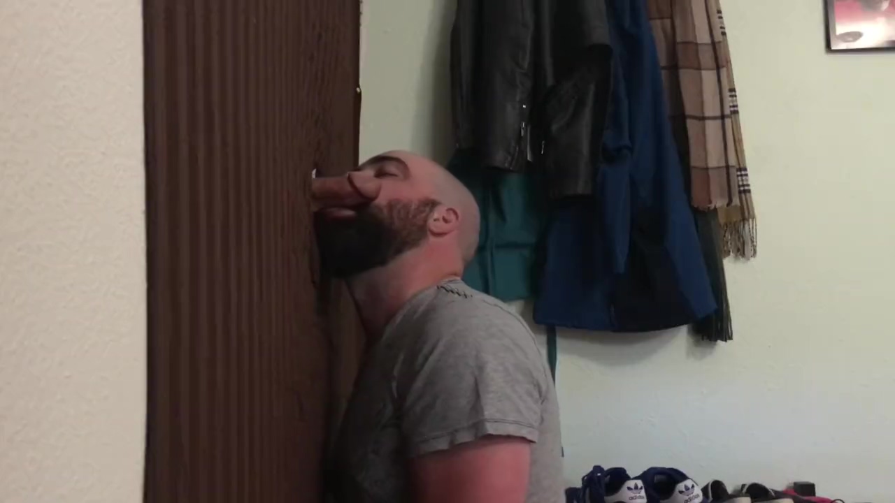 Straight married guy feeding me at my homemade glory hole