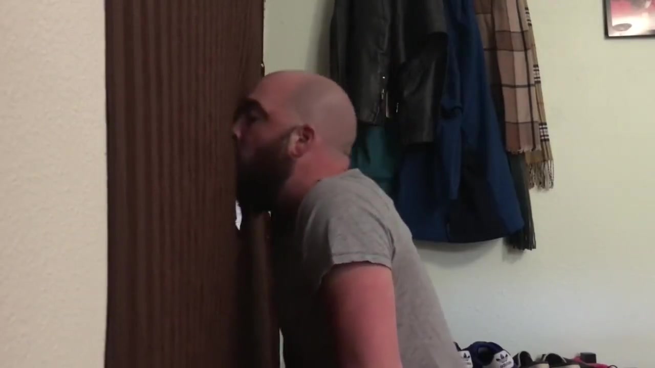 Straight married guy feeding me at my homemade glory hole