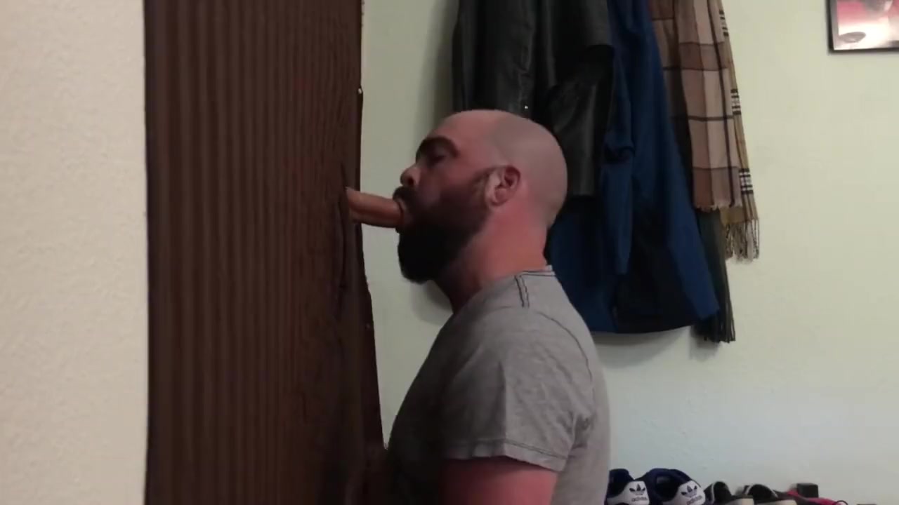 Straight married guy feeding me at my homemade glory hole