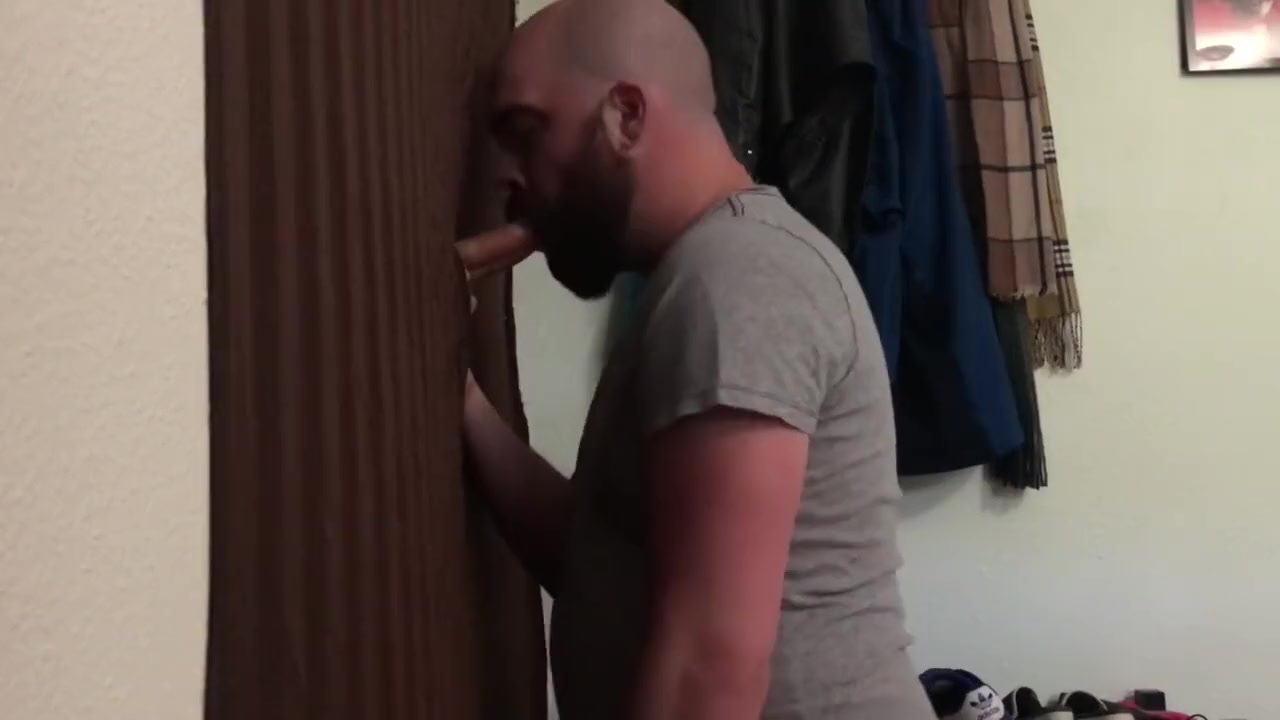 Straight married guy feeding me at my homemade glory hole