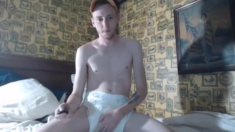 Diaper soaking and cumshot with prostate massager