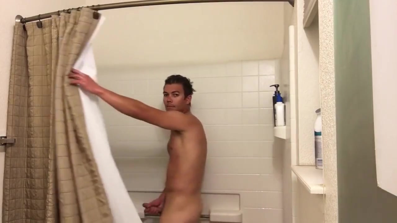 Taking a shower and playing with my cock