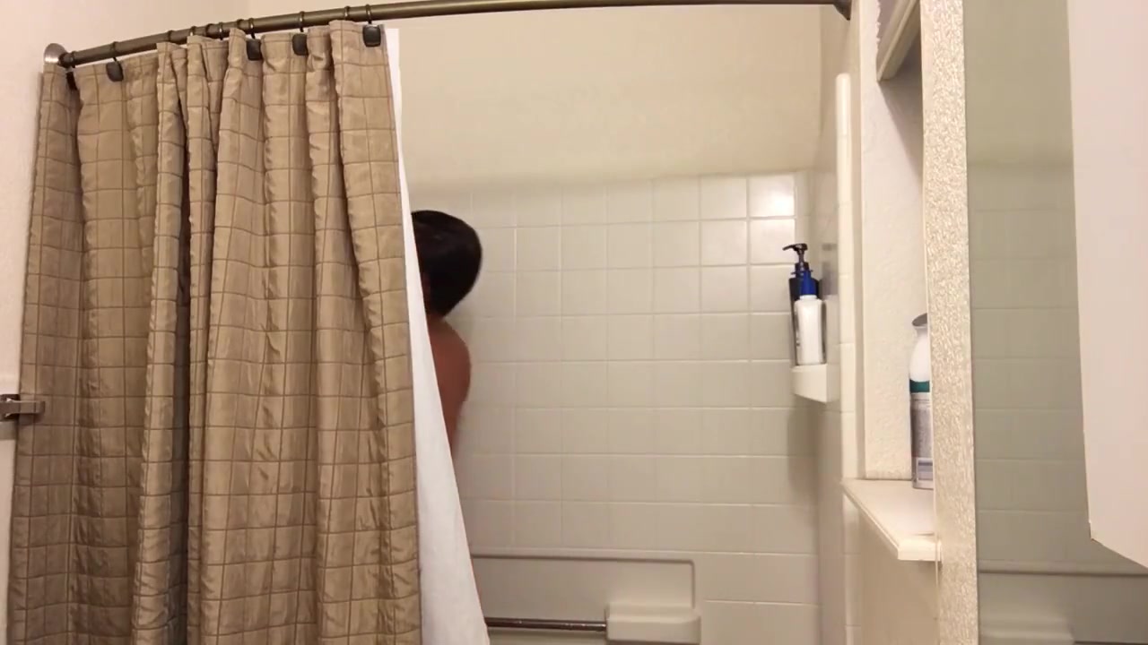 Taking a shower and playing with my cock