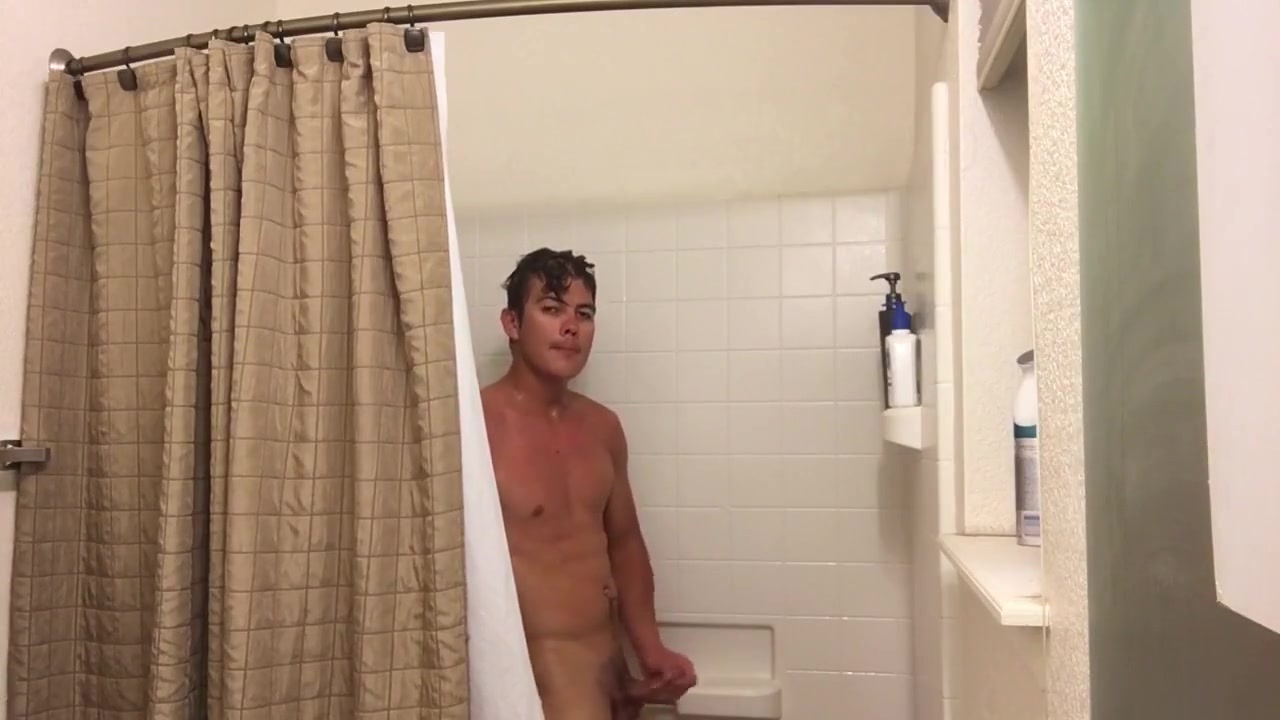 Taking a shower and playing with my cock