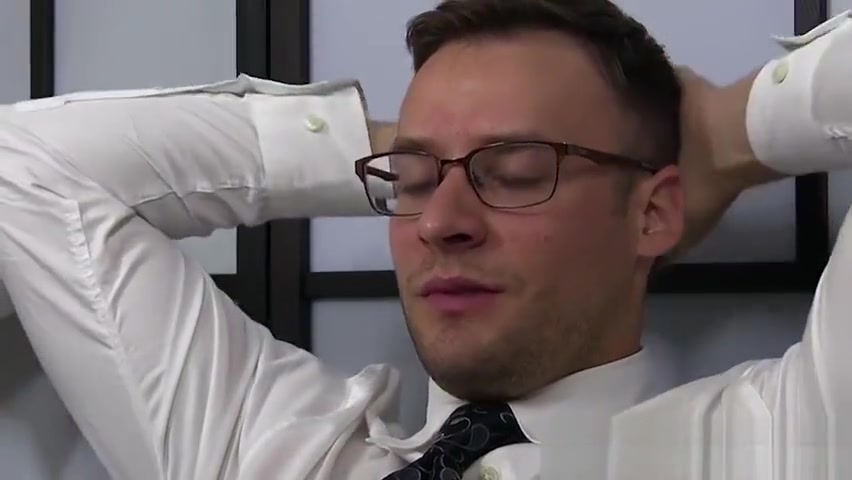 Classy office stud feet worshiped by wolf manager