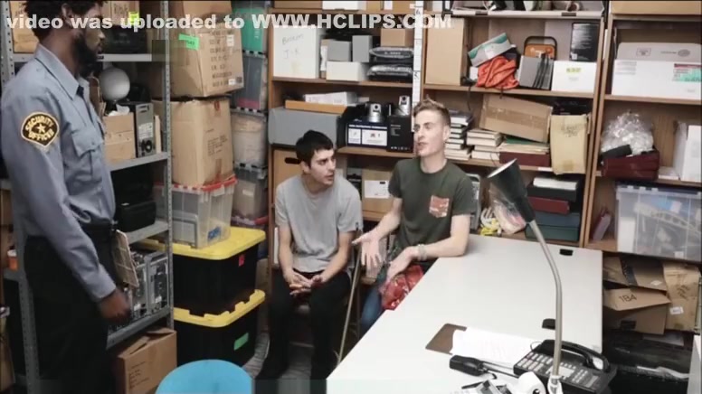 Two Straight Boys Caught Shoplifting Fucked By Black Gay Officer