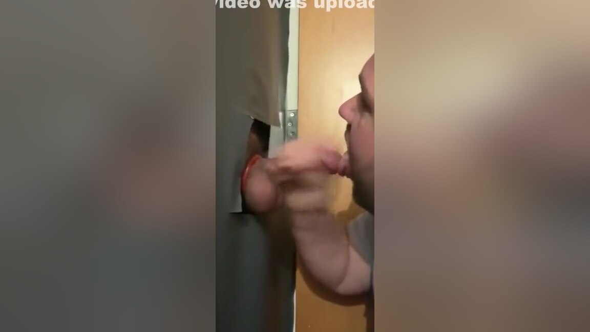 Thick straight cock visits glory hole