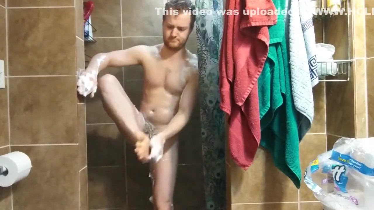 Sexy Hairy Man Shower Show