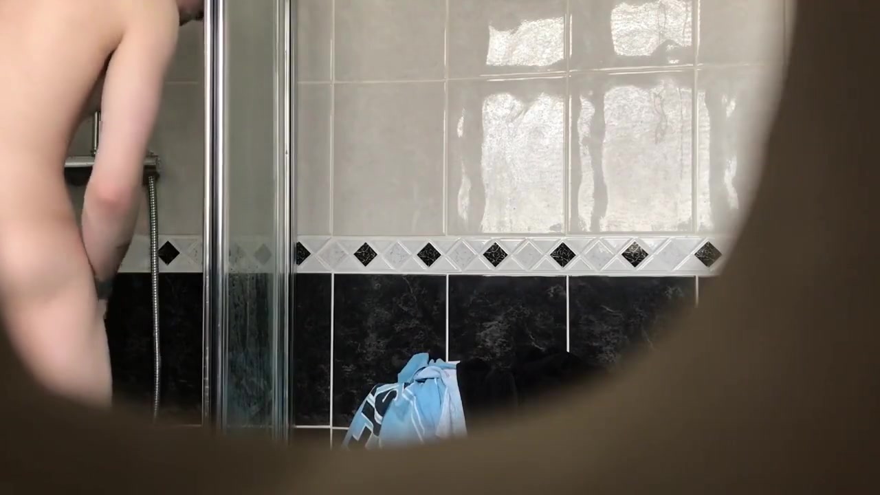 Neighbour Spies on Young Guy having Shower
