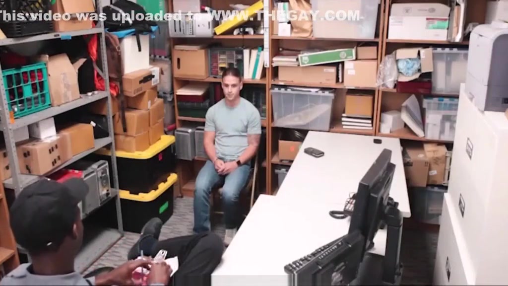 Hot Blonde Straight Jock Makes Fuck Agreement With Black Gay Officer For No Cops