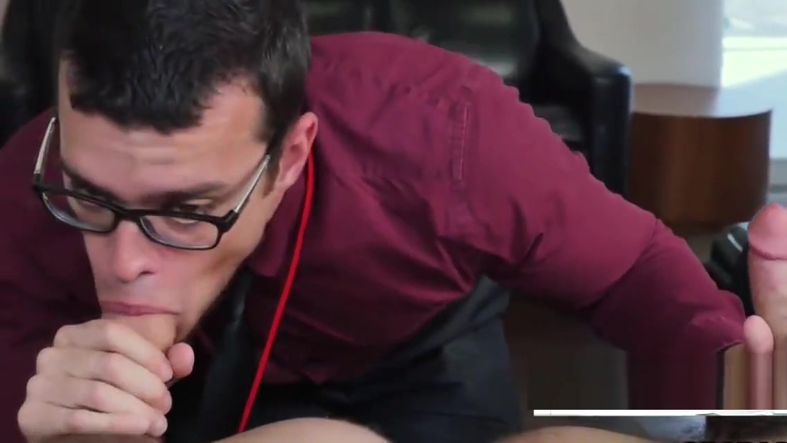 Nerdy Ass grabber takes 2 bears in the office