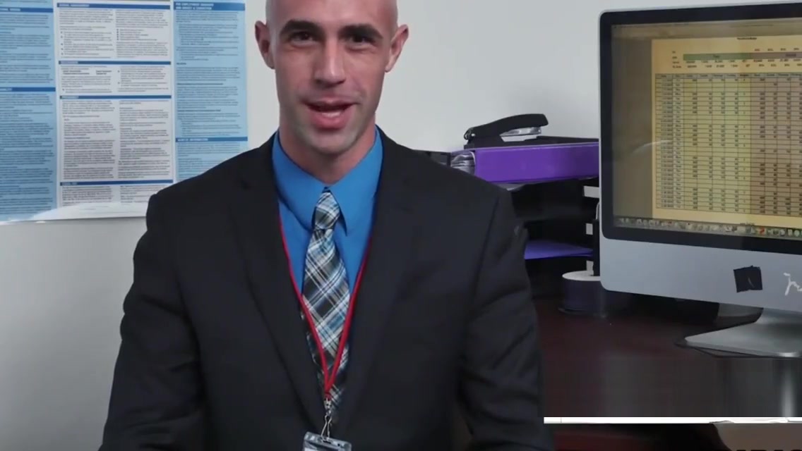 Nerdy Ass grabber takes 2 bears in the office