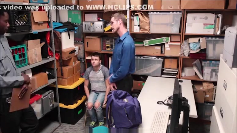 Twink Stepson Caught Shoplifting Threesome With Step Dad And Black Officer