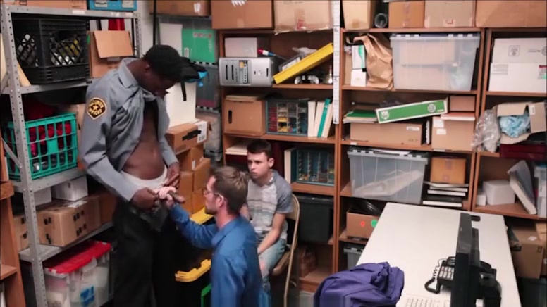 Twink Stepson Caught Shoplifting Threesome With Step Dad And Black Officer