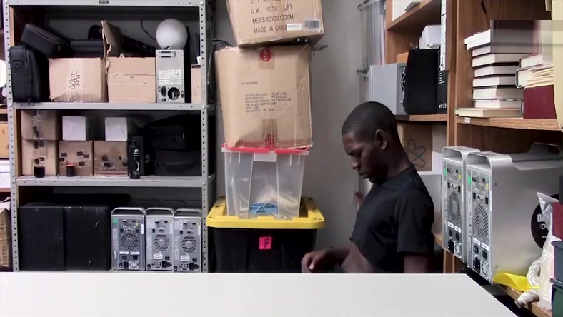 YoungPerps - Muscular Black Security Officer Fucks A Cute Black Perp’s Hole