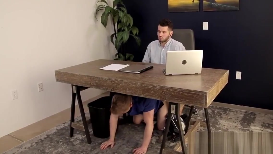 Office threeway bareback