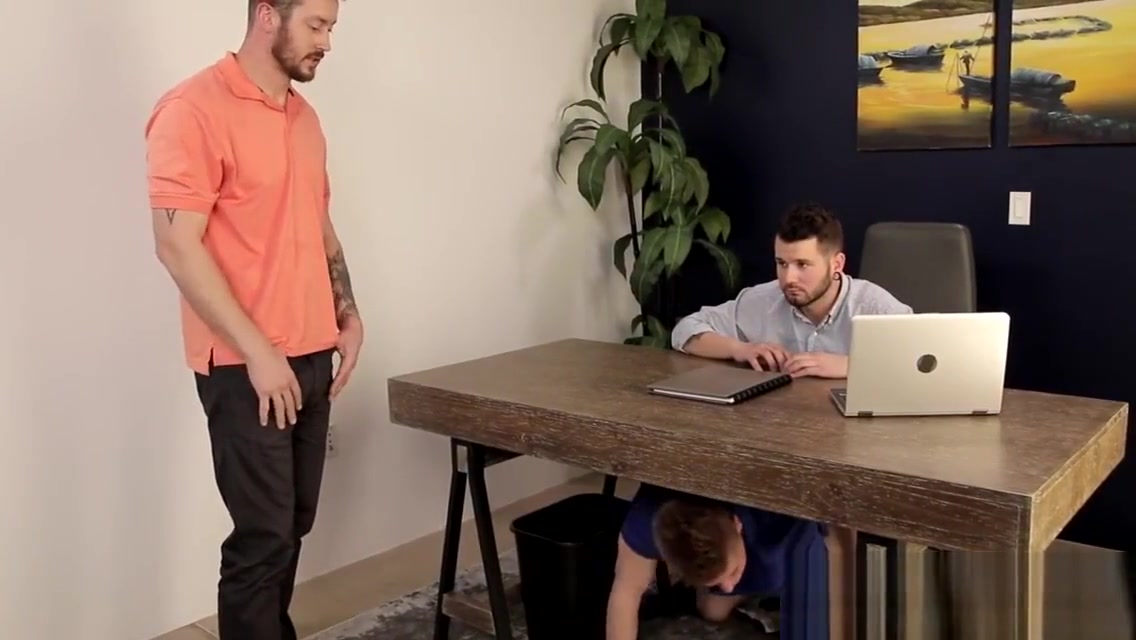 Office threeway bareback