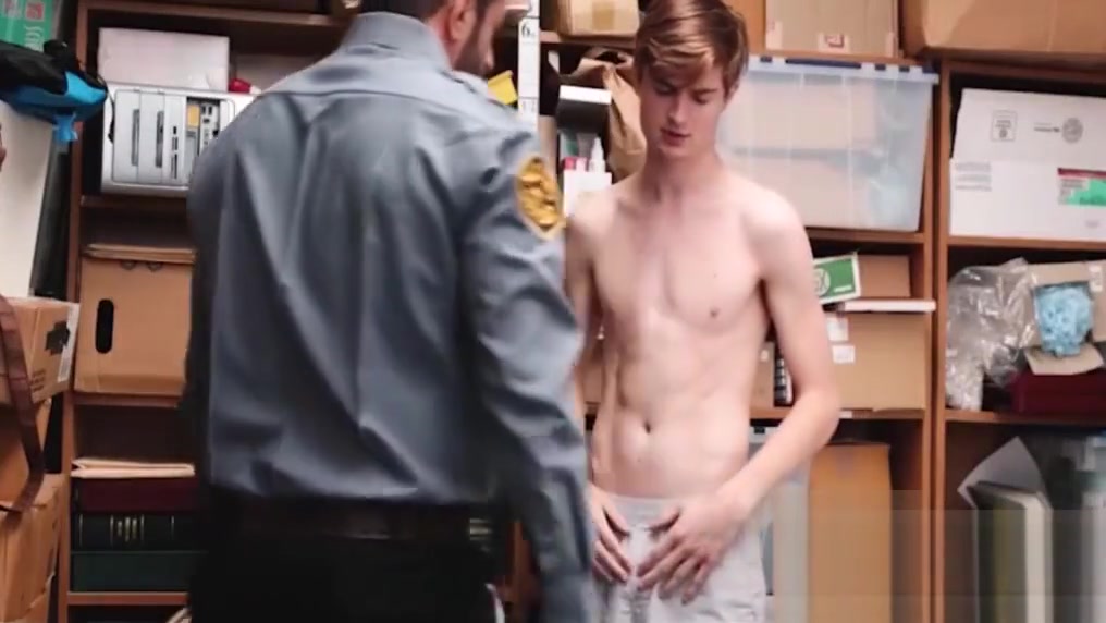 Young Straight Twink Caught Shoplifting Fucked By Gay Bear Officer For No Charges