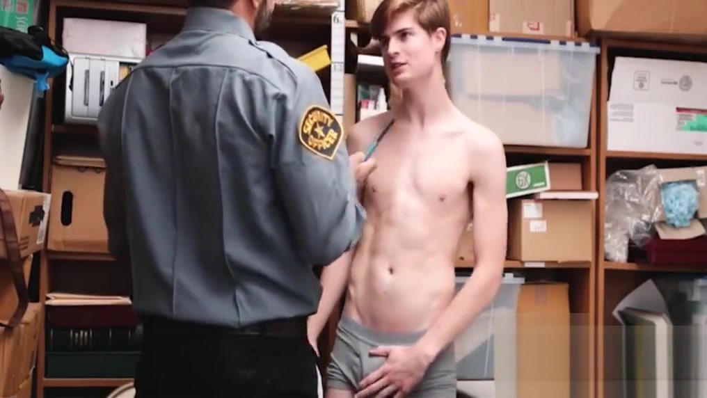 Young Straight Twink Caught Shoplifting Fucked By Gay Bear Officer For No Charges
