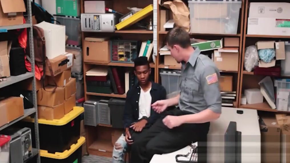 Young Black Straight Boy Caught Shoplifting A Book And Fucked By White Gay Security Officer