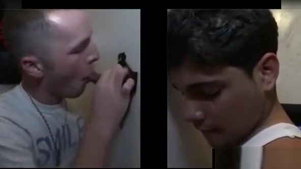Straight guy sucked in gay gloryhole
