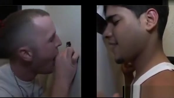 Straight guy sucked in gay gloryhole