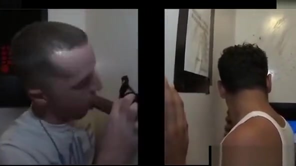 Straight guy sucked in gay gloryhole