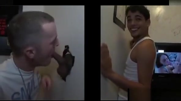 Straight guy sucked in gay gloryhole