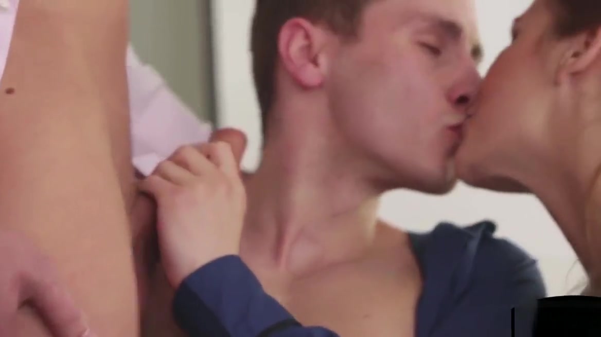 Bisexual trio assfucking in the office