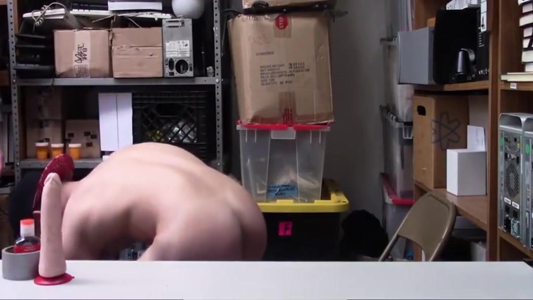 Young Straight Twink Caught Shoplifting Big White Dildo Gets Fucked By It And An Officers Real Cock