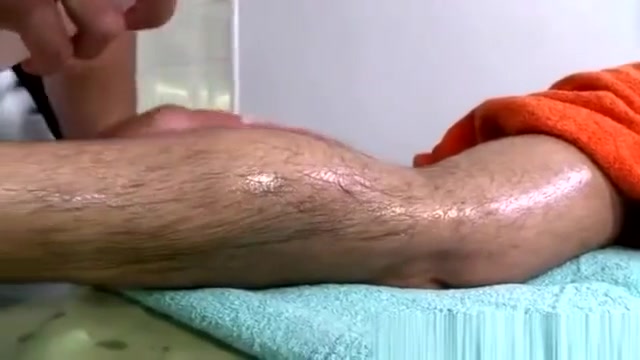 Massage scene with licking and strong contact