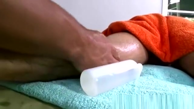 Massage scene with licking and strong contact
