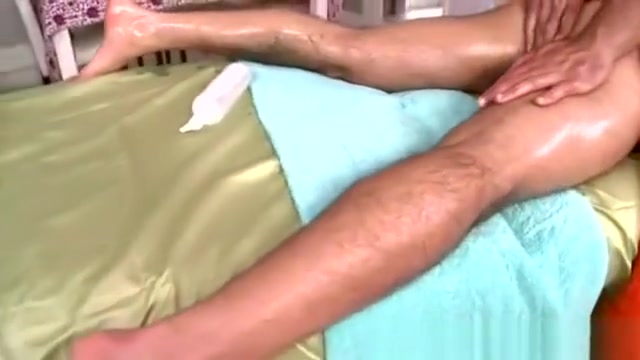 Massage scene with licking and strong contact