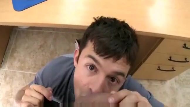 amateur gay blowjob at office