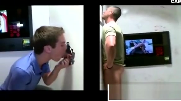 Gay straight gloryhole blowjob