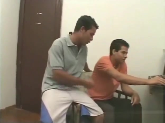Two Latino guys fuck hard in office