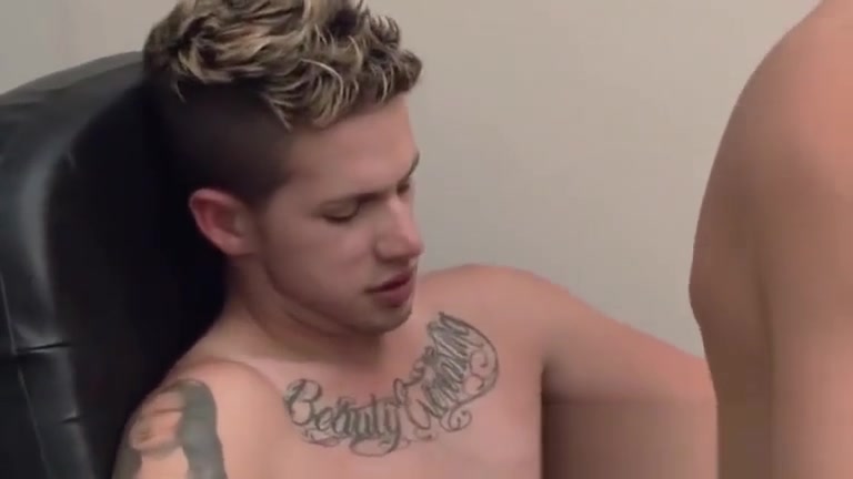 Brad fucking and wanking in the office