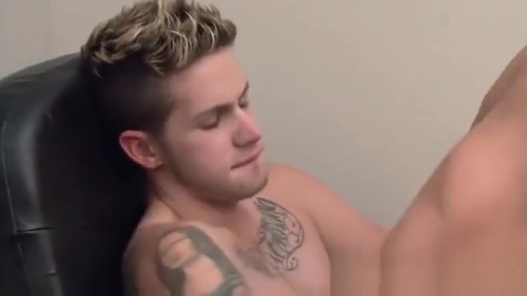 Brad fucking and wanking in the office