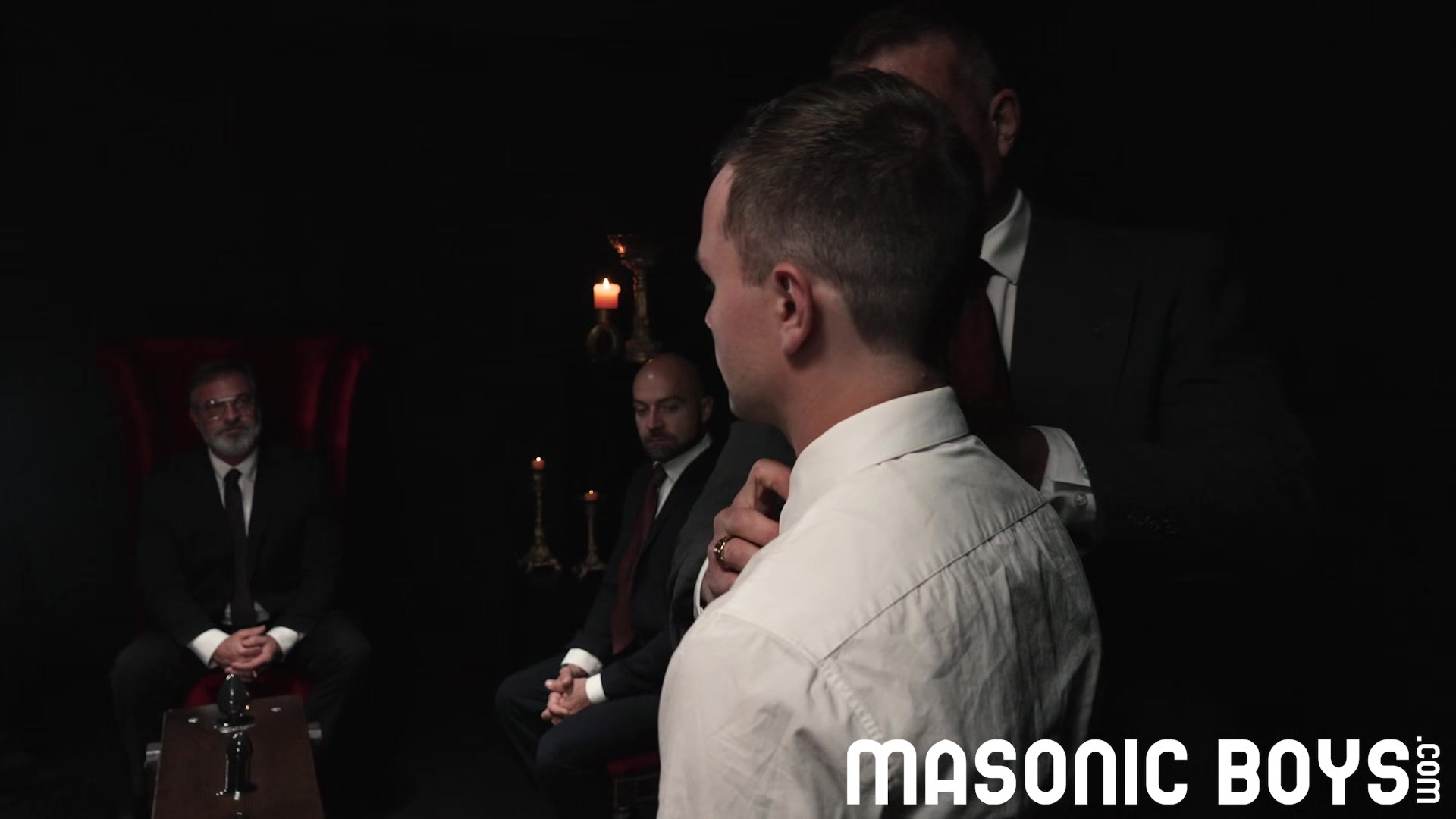 MasonicBoys - Cute smooth twink Logan Cross sexed up by hung holy DILF