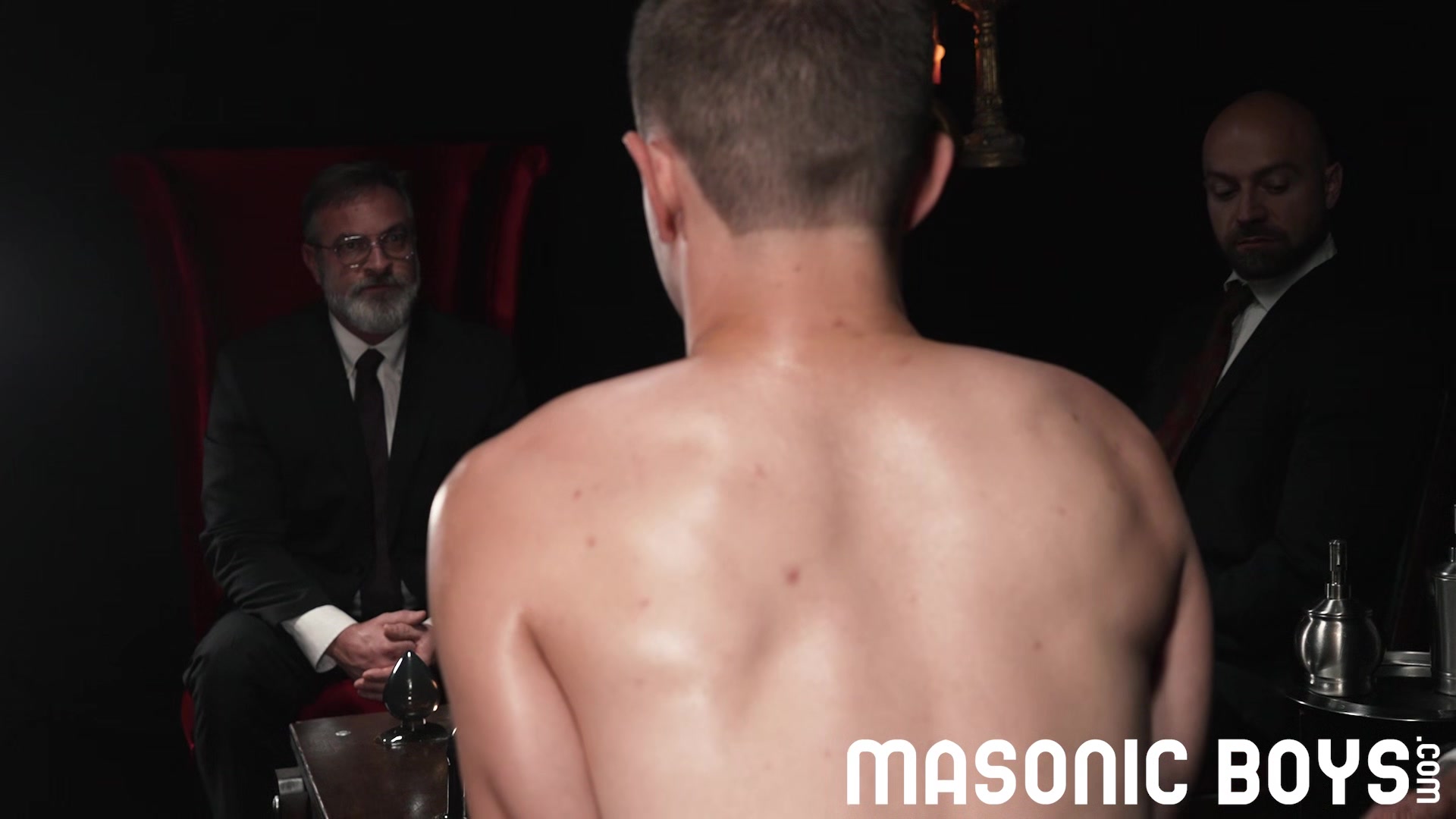 MasonicBoys - Cute smooth twink Logan Cross sexed up by hung holy DILF