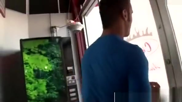 Muscled guy fucks a gay mouth in a glory hole