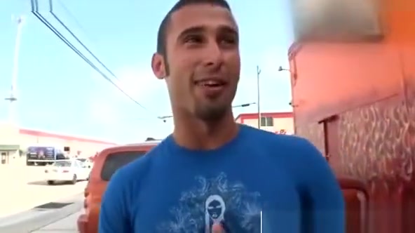 Muscled guy fucks a gay mouth in a glory hole