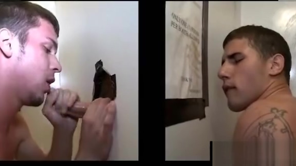 Gay gloryhole blowjob
