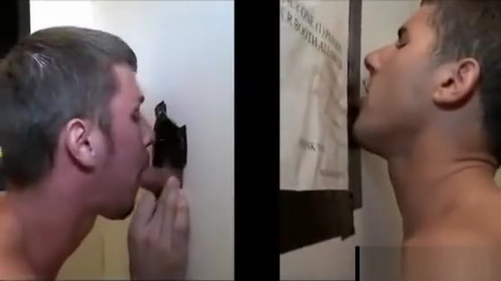 Gay gloryhole blowjob